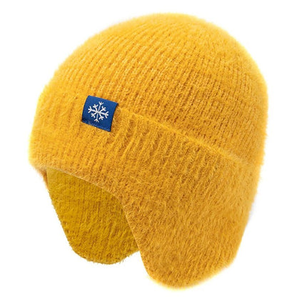Winter Hat Candy Colors Fashion Faux Fur Knitted Hat Kpop Style Soft Beanie Hats Female Streetwear Cap - TINMICO