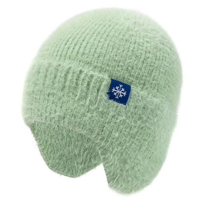 Winter Hat Candy Colors Fashion Faux Fur Knitted Hat Kpop Style Soft Beanie Hats Female Streetwear Cap - TINMICO