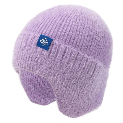 Winter Hat Candy Colors Fashion Faux Fur Knitted Hat Kpop Style Soft Beanie Hats Female Streetwear Cap - TINMICO