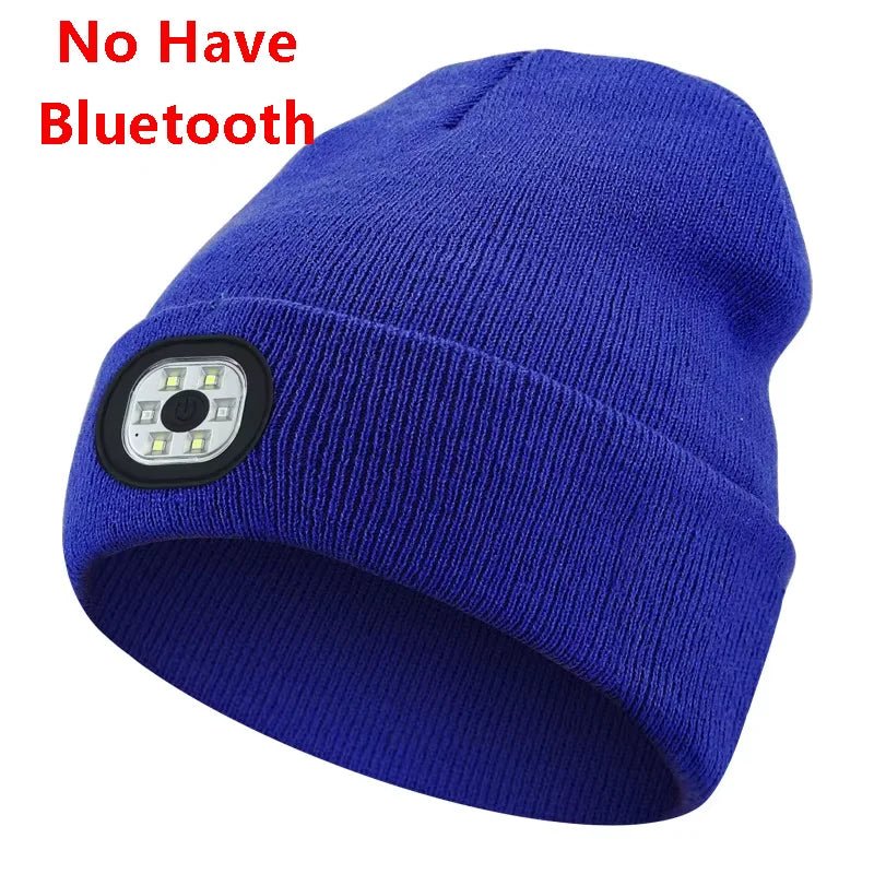 Wireless Bluetooth music knitted hat new outdoor led lighting rechargeable detachable luminous sleeve cap - TINMICO