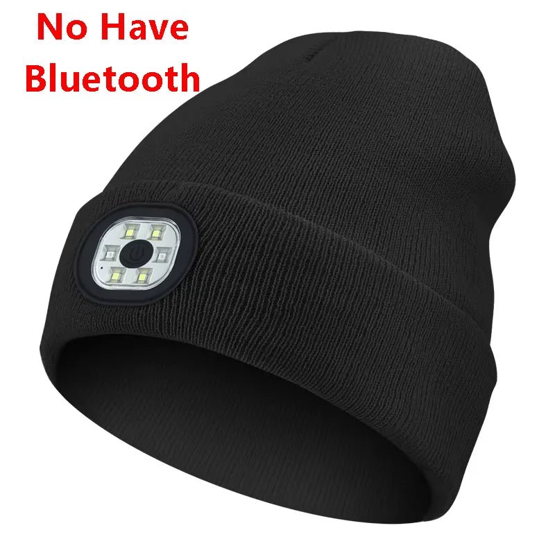 Wireless Bluetooth music knitted hat new outdoor led lighting rechargeable detachable luminous sleeve cap - TINMICO