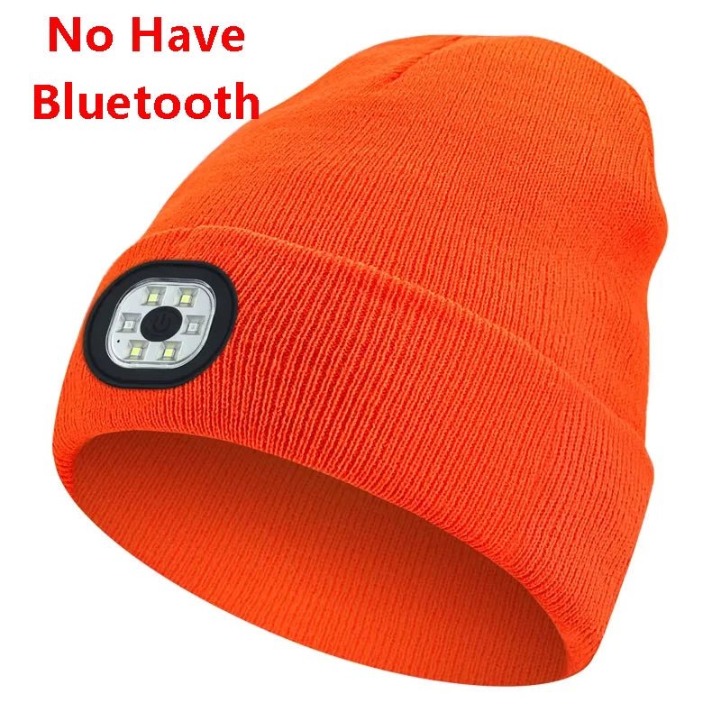 Wireless Bluetooth music knitted hat new outdoor led lighting rechargeable detachable luminous sleeve cap - TINMICO