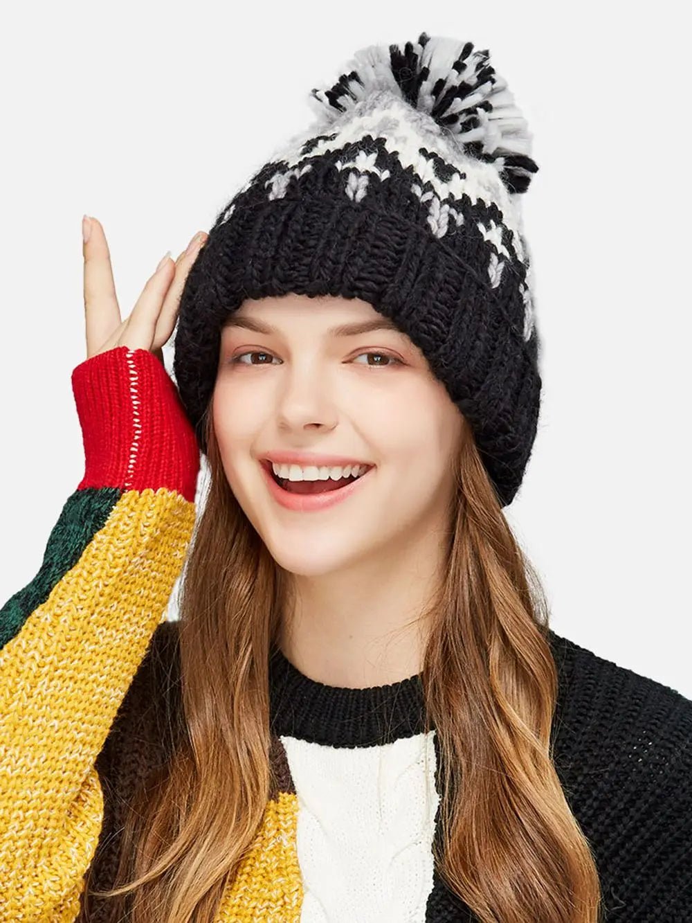 Woman Winter Hat Autumn Beanies With Pompom Warm Wool Skullies Wholesales acrylic beanies winter hat for woman TINMICO - TINMICO