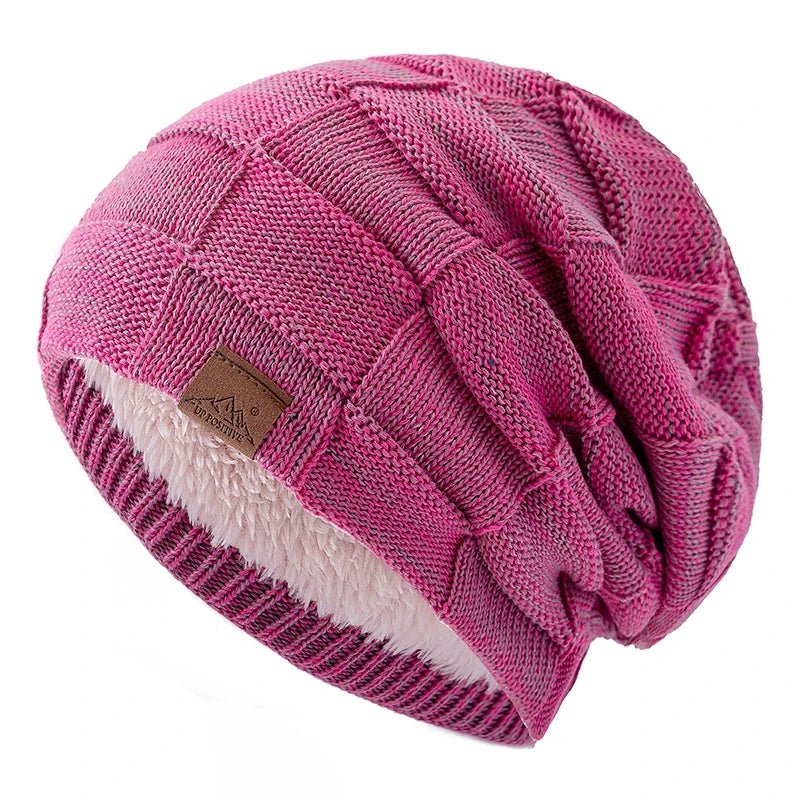 Women Winter Hats Fashion Slouchy Warm Beanie Fashion Female Multicolor Mixing Color Design Knitted Cap | TINMICO - TINMICO