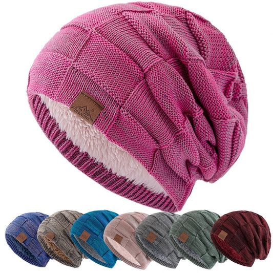 Women Winter Hats Fashion Slouchy Warm Beanie Fashion Female Multicolor Mixing Color Design Knitted Cap | TINMICO - TINMICO