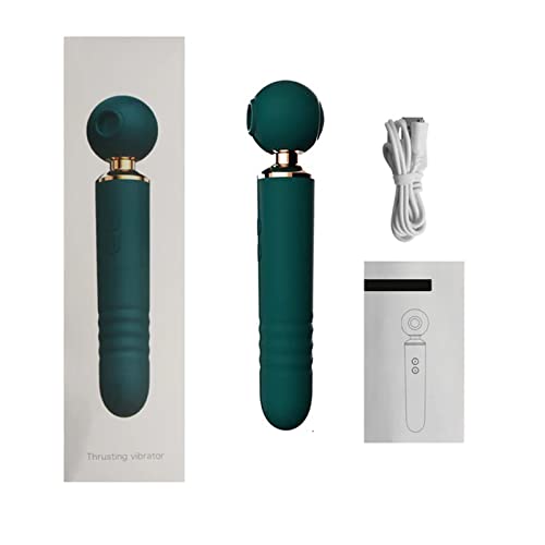 TINMICO Rechargeable Thrusting Vibrators Powerful 3 in1 Beating Clitoris G Spot Stimulator Sex Toys Clit Sucker, Gift for Women,Random Color (Purple or Green) (Green)