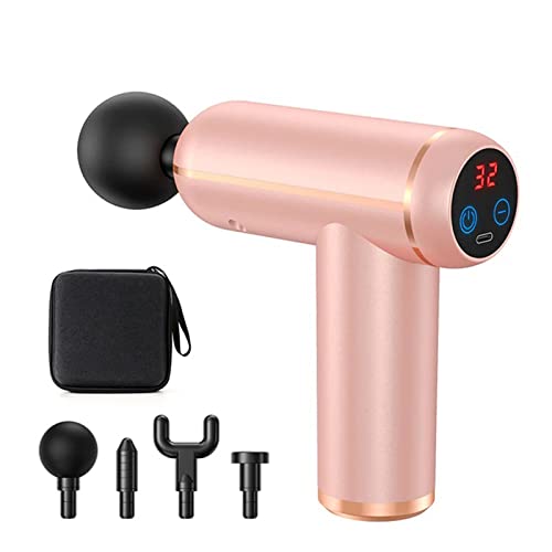 TINMICO Massage Gun Portable Percussion Pistol Massager (Pink), Massage Gun for Body Neck Deep Tissue Muscle Relaxation Gout Pain Relief Fitness,Gift for Friends, Family, Color Pink