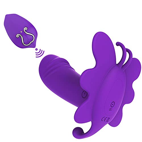 TINMICO Butterfly Vibrator for Women, Remote Control Dildo, Wearable Vibrating Panties, Female Masturbators, Massage Toys,Gift Women,Random Color (Light Purple)