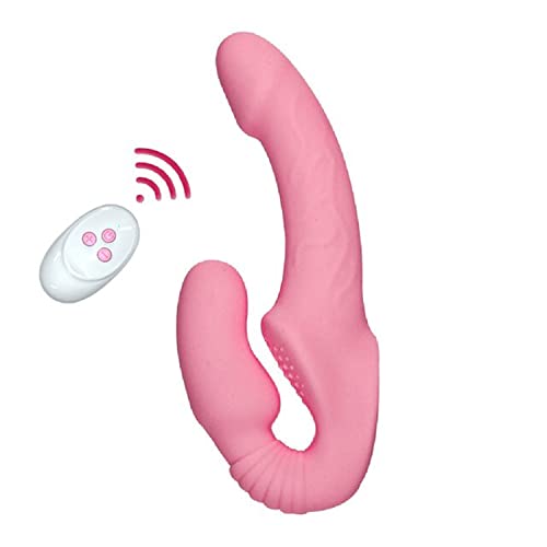 TINMICO 10 Speeds Strapless Dildo Vibrator Female Double Vibrating G Spot Adult Sex Toys for Women Couple Anal Prostate Massager,Vibrating G Spot Adult Sex Toys for Couple,Pink