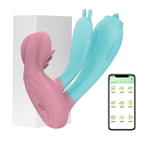 TINMICO Wireless Bluetooth Remote Control APP Dildo Heating Wearable Vaginal Panties Rabbit Vibrators Adult Women Clitoris Masturbators Sex Toy,Gift Women,Couble