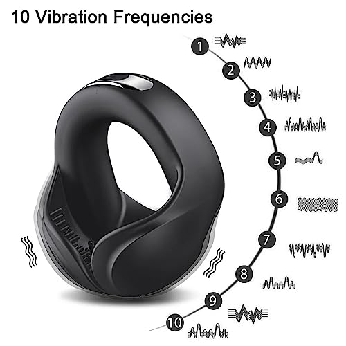 TINMICO Vibrating Penis Cock Ring Delay Ejaculation Erection Stimulator Sex Toys for Adult Couple Man Wireless Masturbators, Rechargable Silicone Penis Rings