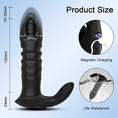 TINMICO Bluetooth APP Control Thrusting Butt Plug Anal Vibrator, Anal Dildo Bullet Butt Plug Prostate Massager,APP Controlled Vibrator Female Wireless,Random Color (Purple)