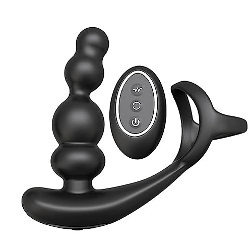 TINMICO Male Prostate Massage Remote Dual Motor Anal Vibrator Delay Ejaculation Cock Ring Testis Stimulate Anus Butt Adult Sex Toys, Random Color (Black,Blue)