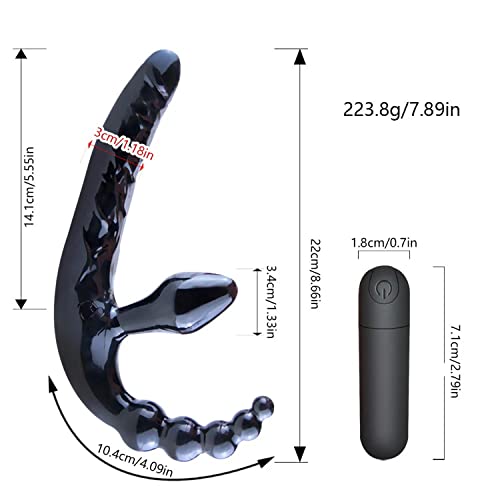 TINMICO Strapless Strapon Dildo Vibrator for Female Double Vibrating G Spot Adult Sex, Anal Prostate Massager,Gift for Women Couple and Friends