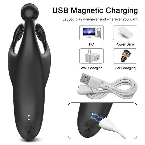 TINMICO Penis Delay Trainer Erection Exerciser Glans Stimulater Massager Mens Vibrator Masturbator Toys for Men,3 Massage Points Vibrating Penis Ring