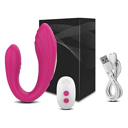 TINMICO Erotic Wireless Remote Control U Shape Dildo Vibrator G Spot Clitoris Stimulator Couples Adult Sex Toys for Woman,Random Color (Red,Purple) (Purple)