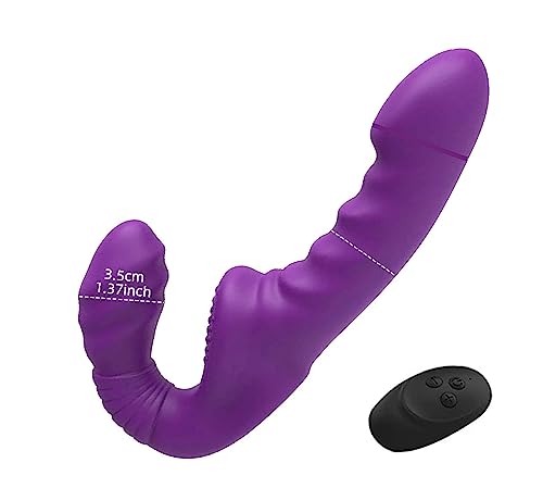 TINMICO Vibrator with Female Stimulator Lesbian Strap on Female Dildos Clitoris Anal Sex Toys for Men Women Couple,Vibrating G Spot Adult,Purple