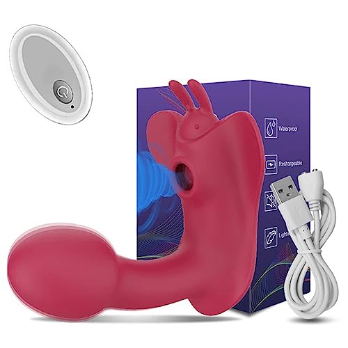 TINMICO Remote Control Dildo Vibrator Clit Sucker Clitoris Stimulator Female Sex Toys for Women Couple, G Spot Sucking,Random Color (Red,Purple) (Purple)