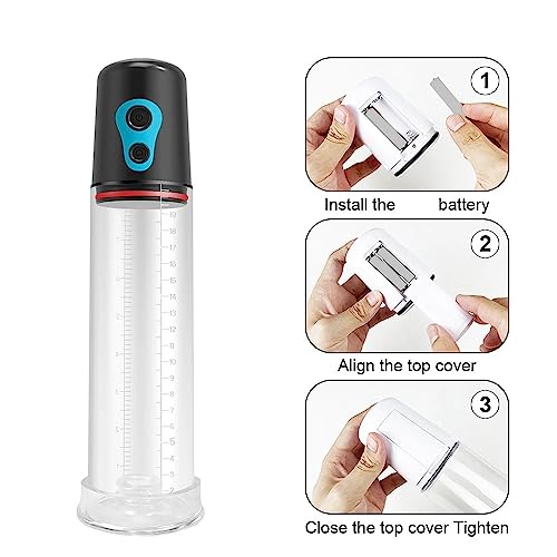 TINMICO Electric Penis Pump Sex Toys for Men Enlargement Pump Penis Vacuum Pump Male Masturbator,Penis Vacuum Penis Enlargement Enhancer Massager Ring, Random Color(Black,Whitle) (Whitle)