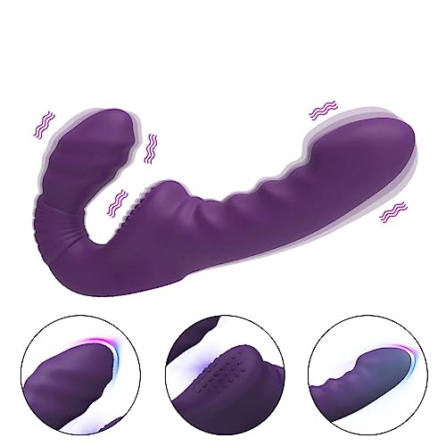 TINMICO Dildo Anal Vibrator Strap-on for Husband and Wife Vibrators Woman with Control Couple Sexy Toys Masturbation,10 Speeds Modes, Purple