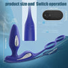 TINMICO Massager Electric Shock Anal Vibrator Butt Plug Male Prostate, Massager Anus Vagina, Penis Cock Ring Sex Toys for Men Couples,Vibrating 7 Modes with Penis Ring (Blue)