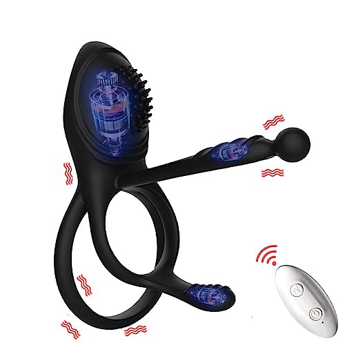 TINMICO Adult Sex Toys Penis Sleeve Ring Vibrator Male Delay Ejaculation Clitoris Stimulator Wireless Remote Cockrings Sex, Vibrating Cock Ring Sex Toy,Black