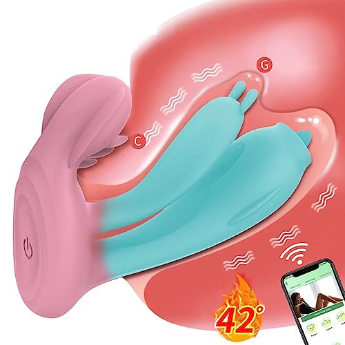 TINMICO Wireless Bluetooth Remote Control APP Dildo Heating Wearable Vaginal Panties Rabbit Vibrators Adult Women Clitoris Masturbators Sex Toy,Gift Women,Couble