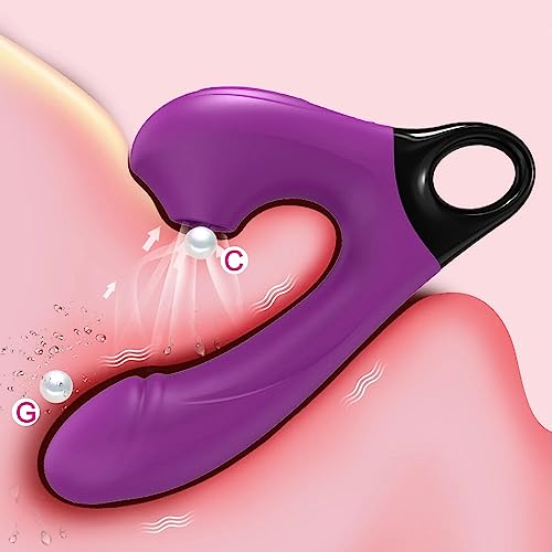 TINMICO 15 Mode Powerful Dildo Vibrator Female Masturbator G-Spot,Adult Sex Toys for Women,Random Color (Purple, Red) (Red)