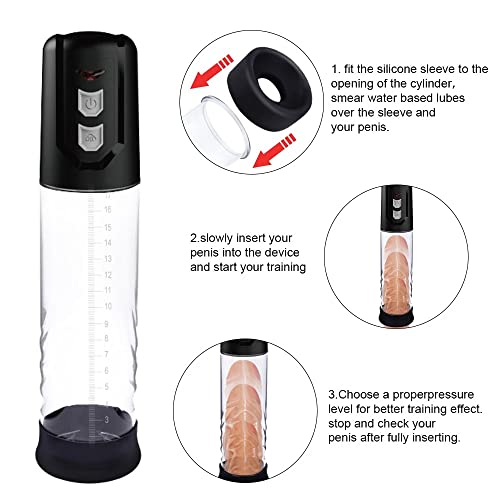 TINMICO SUS Electric Penis Pump Sex Machine for Men Penis Vacuum Penis Enlargement Enhancer Massager Rings Sucking Adult Sex Toys,Penis Pump Male Masturbator