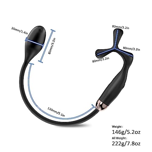 TINMICO Penis Ring Anal Plug Vibrators for Men Remote Control Cock Ring Delay Prostate Massager Sex Toy for Men, Anal Butt Plug Cock Penis Ring Male