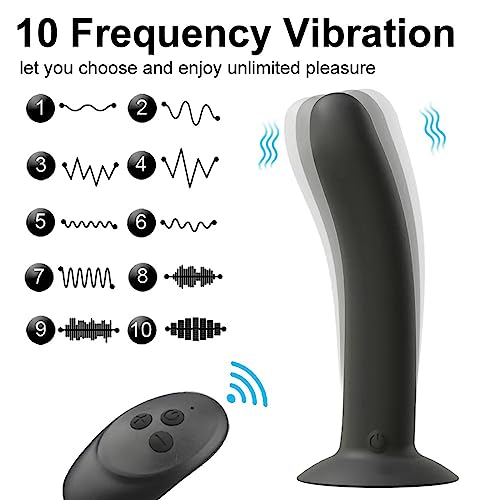 TINMICO Anal Plug Prostate Massager Sex Products Wireless Remote Stimulator with Sucker Silicone Dildo Sex Toys for Man Woman,Prostate Massage Anal Vibrator,Black