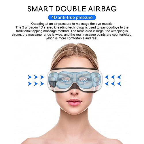 TINMICO Eye Massager 6D Smart Airbag Vibration, Eye Care Instrument Hot Compress Bluetooth, Eye Massage Glasses Fatigue Pouch & Wrinkle,Gift Friends,TMC Gift