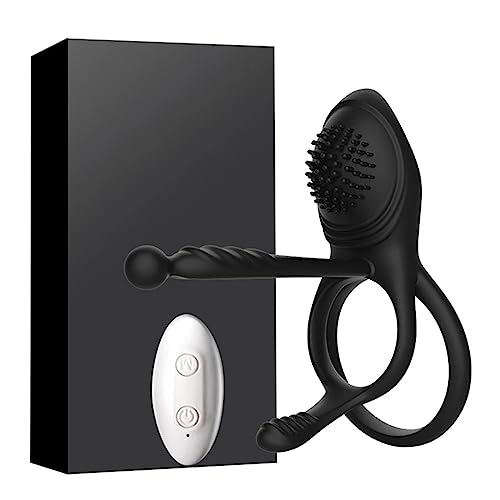 TINMICO Adult Sex Toys Penis Sleeve Ring Vibrator Male Delay Ejaculation Clitoris Stimulator Wireless Remote Cockrings Sex, Vibrating Cock Ring Sex Toy,Black