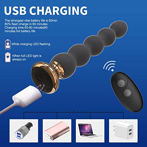 TINMICO Remote Control Prostate Massage Wireless Butt Plug Stimulator USB Charge Vibrators, 10 Speed Anal Vibrator Anal Beads Sex Toys for Men Women