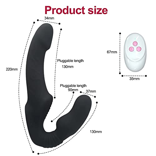 TINMICO 10 Speeds Strapless Strapon Dildo Vibrator Female Double Vibrating G Spot Adult Sex Toys,TMC Anal Prostate Massager,Gift for Women Couple