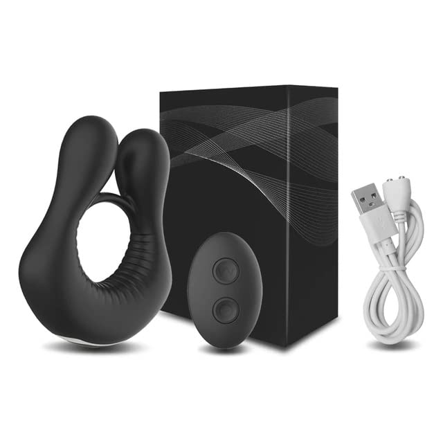 TINMICO Silicone Penis Ring Couple Vibrator, Vibrating Cock Ring, Clitoris & Testicles Stimulation, Remote Control Sex Toys for Men Couples, 10 Vibration Modes,TMC Gift