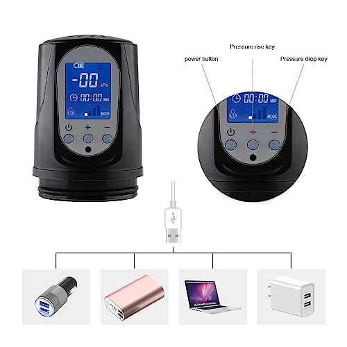 TINMICO Electric Penis Vacuum Pump with 4 Suction Intensities, Rechargeable Automatic High-Vacuum Penis Enlargement Extend Pump,Gift for Men