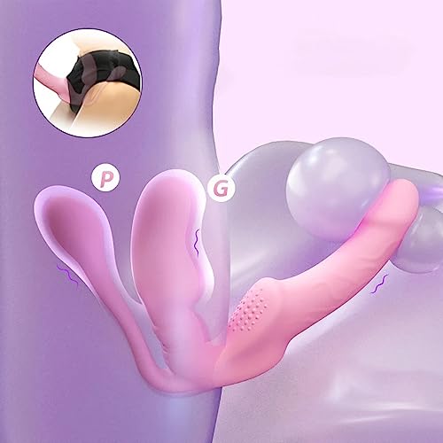 TINMICO Rechargeable Remote Control Powerful Vibrator for Clitoris Woman Strapon Women to Men Dildos Erotic Toys Aldult Lesbian Massager,Vibrating G Spot Adult Sex Toys for Couple,Pink