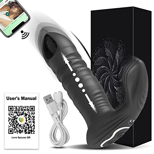 TINMICO Bluetooth APP Control Thrusting Butt Plug Anal Vibrator, Anal Dildo Bullet Butt Plug Prostate Massager,APP Controlled Vibrator Female Wireless,Random Color (Purple)