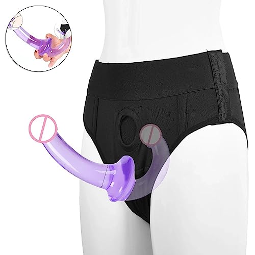 TINMICO Anal Dildo Double Penetration Strap-on Women to Men Sexual Penis Strap On Lesbian Female Masturbation,Random Color (Purple, Pink) (Pink)