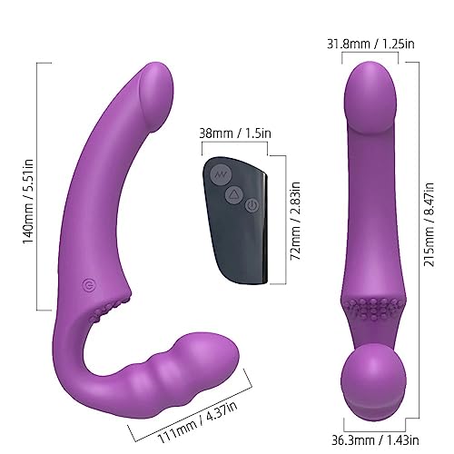 TINMICO Vibrator Female Strap on Women to Men Remote Control Strap-On Vibrating Dildo G-Spot Clitoris Adult Sex Toys for Couple,Random Color(Pink, Purle) (Purle)