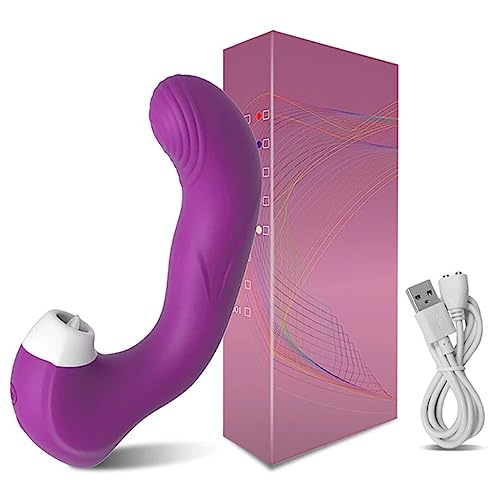 TINMICO Powerful Clitoral Sucking Licking Vibrators for Women G Spot Clit Sucker Rechargeable Dildo Sex Toys Female Couple,Random Color (Purle,Red). (Purle)