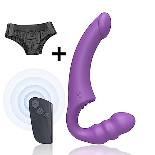 TINMICO Vibrator Female Strap on Women to Men Remote Control Strap-On Vibrating Dildo G-Spot Clitoris Adult Sex Toys for Couple,Random Color(Pink, Purle) (Purle)