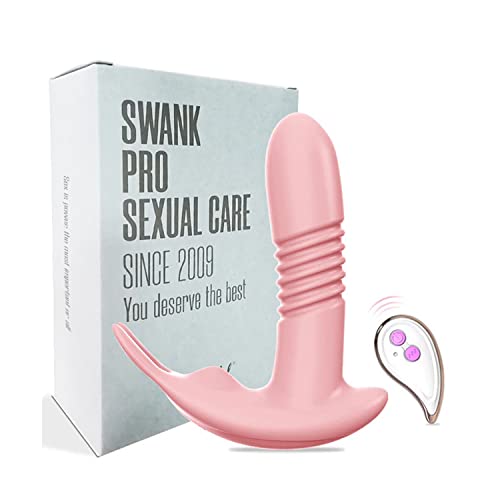 TINMICO Dildo Vibrator for Women,Anal Sex Toy Telescopic Rotating,Gspot Massage, Remote Vibrating Masturbator,Gift for Women,Random Color (Pink)