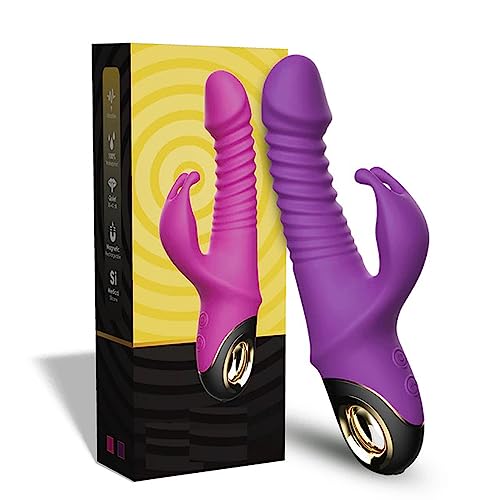 TINMICO Thrusting Vibrator Automatic Telescopic G-Spot Clitoris Stimulator Female Masturbation Sex Toys for Women,Random Color (Purple,Pink) (Purple)