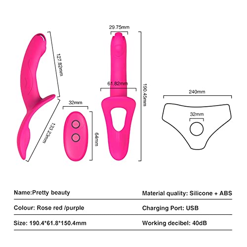 TINMICO Strapless Wearable Dildo Vibrator for Women, Female Double Vibrating G Spot Stimulator Adult Sex Toys for Men Couples, Remote Control Double Ended Vibrator