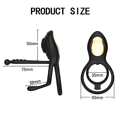 TINMICO Adult Sex Toys Penis Sleeve Ring Vibrator Male Delay Ejaculation Clitoris Stimulator Wireless Remote Cockrings Sex, Vibrating Cock Ring Sex Toy,Black