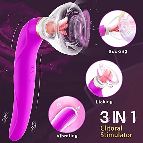 TINMICO Adult Toys Vibrating Modes Dildo, G Spot Vibrator Nipple Clitoral Stimulator for Women Pleasure,Sucking Sex Toys 3 in1 for Women,Gift TMC