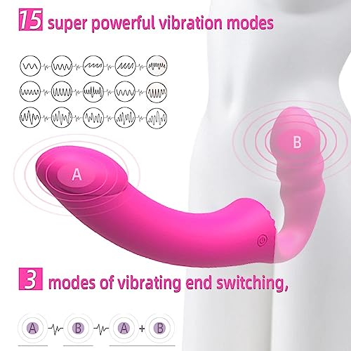 TINMICO Vibrator Female Strap on Women to Men Remote Control Strap-On Vibrating Dildo G-Spot Clitoris Adult Sex Toys for Couple,Random Color(Pink, Purle) (Purle)