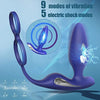 TINMICO Massager Electric Shock Anal Vibrator Butt Plug Male Prostate, Massager Anus Vagina, Penis Cock Ring Sex Toys for Men Couples,Vibrating 7 Modes with Penis Ring (Black)